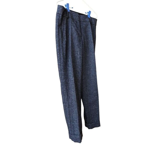 Ann Taylor LOFT Women's Blue Marisa Cut Tweed Lined Tapered Heavy Trouser Size 2 - Picture 4 of 10